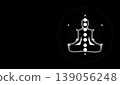Black background with white meditation yoga and chakra design | Left margin copy space included - Sacred geometry design Black background with white meditation yoga and chakra design | Left margin copy space included - Sacred geometry design 139056248