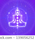 Simple white meditation yoga and chakra design against a purple background | Sacred Geometry Design Simple white meditation yoga and chakra design against a purple background | Sacred Geometry Design 139056252