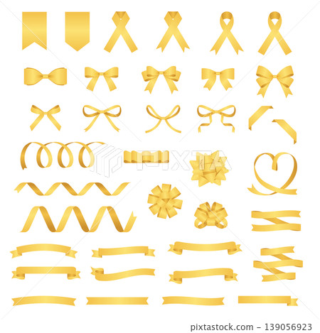 Various ribbon illustration material set Various ribbon illustration material set 139056923