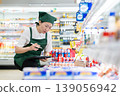 A woman who manages merchandise at a supermarket 139056942