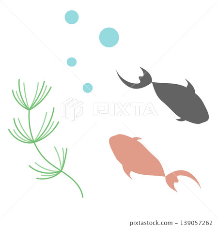 Simple illustration of a goldfish; a refreshing underwater image for summer. Simple illustration of a goldfish; a refreshing underwater image for summer. 139057262