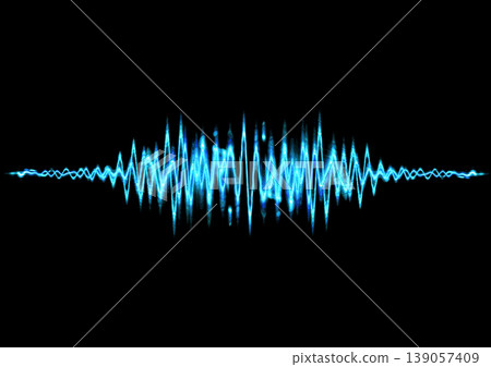 Blue sound wave waveform sound visual digital audio abstract technology background black background Blue sound wave waveform sound visual digital audio abstract technology background black background 139057409