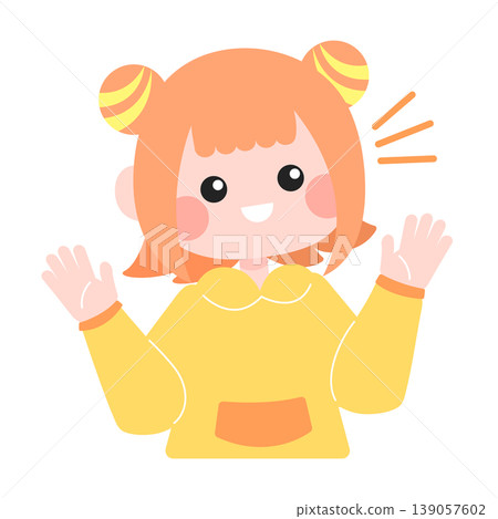 A talkative and cheerful girl 139057602