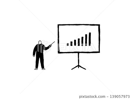 A hand-drawn illustration (in black) of a presenter holding a conductor's baton, standing slightly to the left of the screen. A hand-drawn illustration (in black) of a presenter holding a conductor's baton, standing slightly to the left of the screen. 139057973