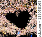 Cherry blossom heart illuminated at night 139058165