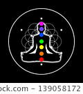 Simple chakra and meditation silhouette in an easy-to-view minimalist design element. Simple chakra and meditation silhouette in an easy-to-view minimalist design element. 139058172