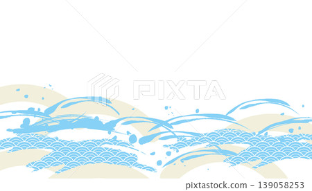 Scenery with ocean Wave background illustration Scenery with ocean Wave background illustration 139058253