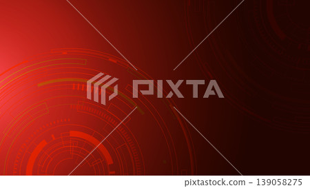 Red futuristic technology background HUD circular interface 139058275