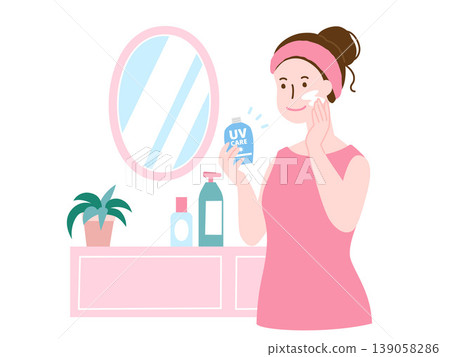 A woman taking UV care A woman taking UV care 139058286