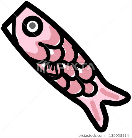 Illustration of a simple carp streamer Illustration of a simple carp streamer 139058314