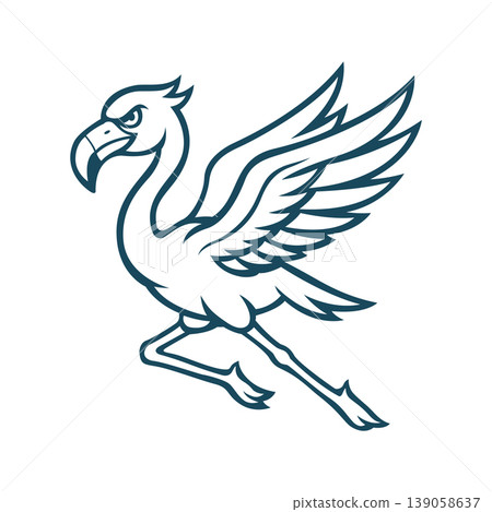flamingo mascot logo vector design template simple and modern style 139058637