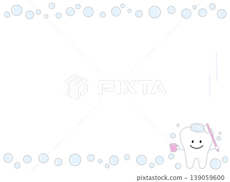 Frame material featuring a character of teeth brushing 139059600