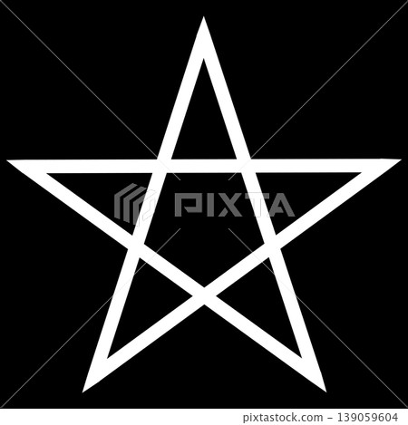 一個簡單的白色五角星 139059604