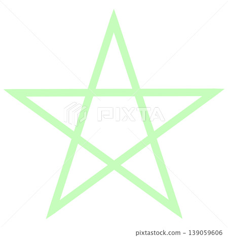 A simple pentagram in light green 139059606