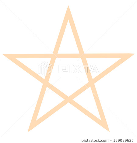 A simple pentagram in a light orange color. 139059625