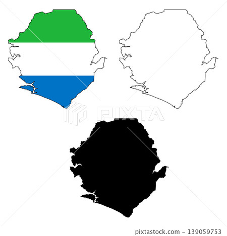 Map of Sierra Leone. Sierra Leone Map. Outline map Sierra Leone. flat style. 139059753