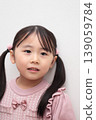 Upper body of a 4-year-old girl (white background, no background) 139059784