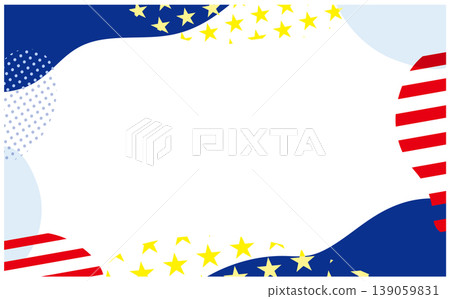 A vibrant background frame in the colors of the American flag. 139059831