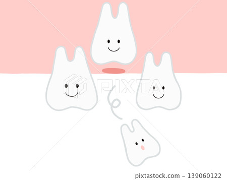 Illustration illustrating the transition from baby teeth to permanent teeth. Illustration illustrating the transition from baby teeth to permanent teeth. 139060122