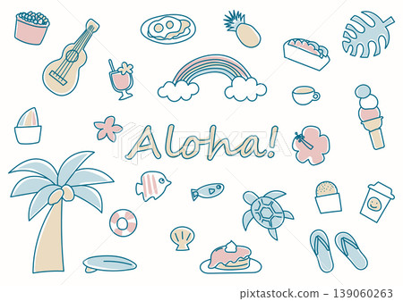 Summer simple illustration set 139060263
