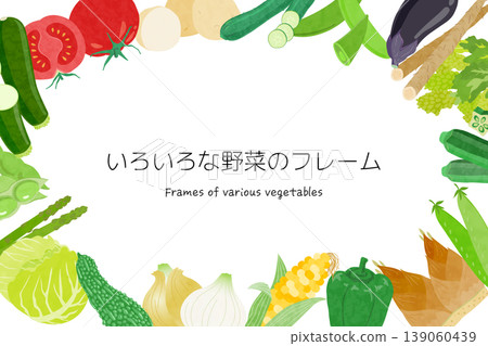 各種蔬菜的邊框插圖 139060439
