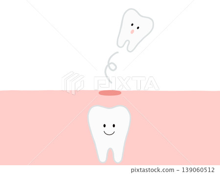 Children's tooth replacement: A character depicting the moment a baby tooth falls out. Children's tooth replacement: A character depicting the moment a baby tooth falls out. 139060512