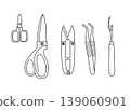 Sewing and Craft Tools Line Art Illustrations 139060901
