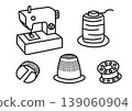 Sewing machine, line winding and top needle machine, line draft printing 139060904