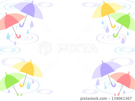 雨季背景,雨傘,白色,漣漪,雨滴,可愛,橫向 雨季背景,雨傘,白色,漣漪,雨滴,可愛,橫向 139061367