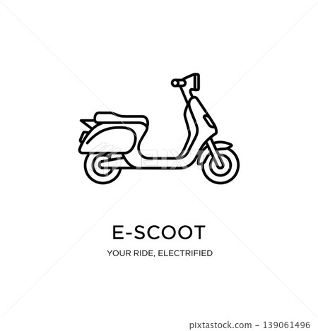 Stylish Electric Scooter Vehicle Outline Icon Design Concept Stylish Electric Scooter Vehicle Outline Icon Design Concept 139061496