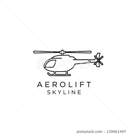 Minimalist Helicopter Outline Icon for Air Travel Business Minimalist Helicopter Outline Icon for Air Travel Business 139061497