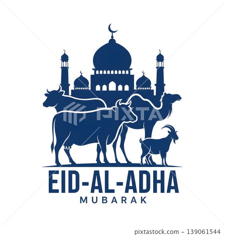 Eid Al Adha Mubarak Islamic Festival Celebration Animals Eid Al Adha Mubarak Islamic Festival Celebration Animals 139061544