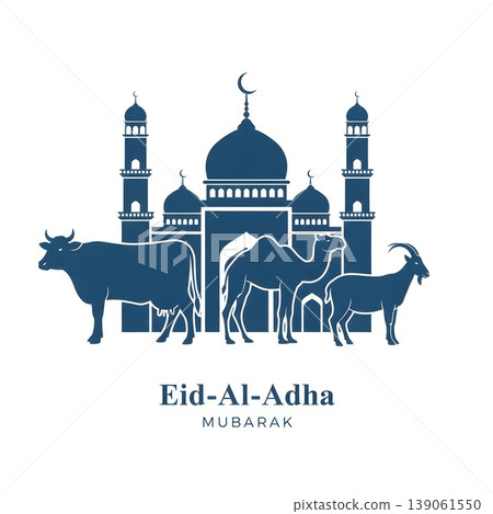 Eid Al Adha Mubarak Islamic Festival Celebration With Animals Eid Al Adha Mubarak Islamic Festival Celebration With Animals 139061550