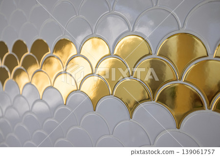 Dreamy abstract white gold marble wall decoration artistic design natural sunlight luxury elegant interior premium sophisticated modern home background texture pattern Dreamy abstract white gold marble wall decoration artistic design natural sunlight luxury elegant interior premium sophisticated modern home background texture pattern 139061757