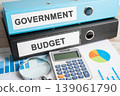 Government, BUDGET. Binder data finance report business with graph analysis in office. 139061790
