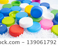 Plastic recycle pellets and caps for industrial use. 139061792