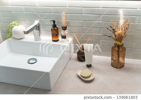 A rectangular washbasin in the bathroom/laundry room. A rectangular washbasin in the bathroom/laundry room. 139061803