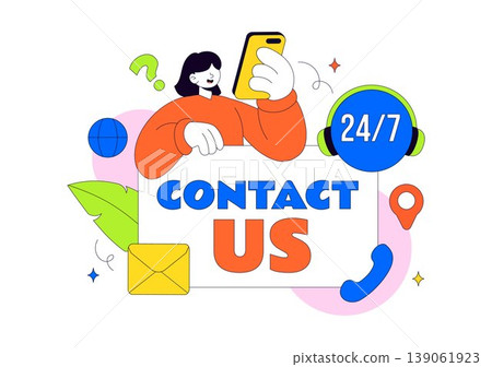 Contact Us Illustration Customer Support Featuring Twenty Four Seven Hours Service Hotline Email Communication And Online Help Desk Assistance Design Contact Us Illustration Customer Support Featuring Twenty Four Seven Hours Service Hotline Email Communication And Online Help Desk Assistance Design 139061923