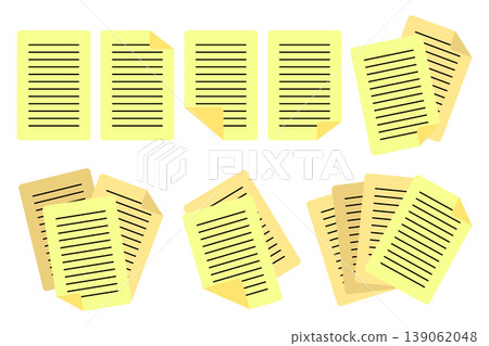 Document papers pile Icon set. Paperwork sign in flat style. Vector illustration Isolated on white background Document papers pile Icon set. Paperwork sign in flat style. Vector illustration Isolated on white background 139062048