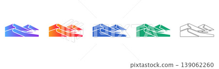 Minimalist Desert Dune Icons Set icon set Minimalist Desert Dune Icons Set icon set 139062260