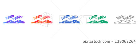 Comet or Meteor Shower Vector Icons icon set 139062264