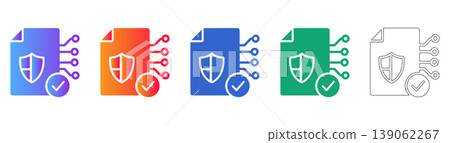 Document Security Verification Icons icon set Document Security Verification Icons icon set 139062267