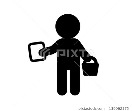 清潔人員擦拭表面的圖示（衛生/清潔） 139062375