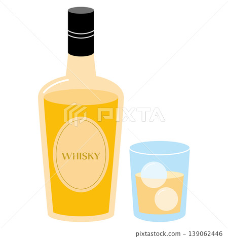 Whiskey bottle and rocks glass set Whiskey bottle and rocks glass set 139062446