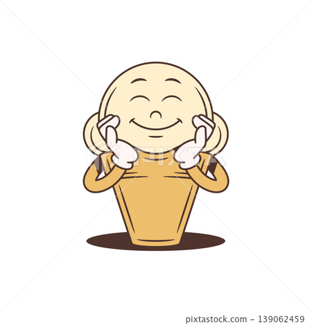 Ice Cream Cone Character Wishing For Good Luck With Fingers Crossed Cartoon Vector Illustration Ice Cream Cone Character Wishing For Good Luck With Fingers Crossed Cartoon Vector Illustration 139062459