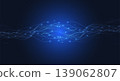 Abstract futuristic blue digital wave background with glowing particles and lines. 139062807