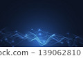 Abstract technology with molecule. Artificial intelligence concept. Flowing dot particle wave flow line. Data transfer concepts in internet. Vector illustration 139062810