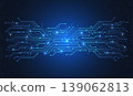 Abstract digital background with technology circuit board texture. Electronic motherboard illustration. Communication and engineering concept. Vector illustration 139062813