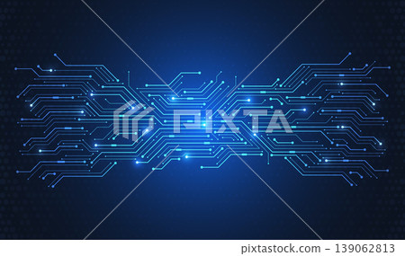 Abstract digital background with technology circuit board texture. Electronic motherboard illustration. Communication and engineering concept. Vector illustration 139062813