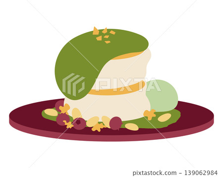 Pancakes with gorgeous matcha cream 139062984